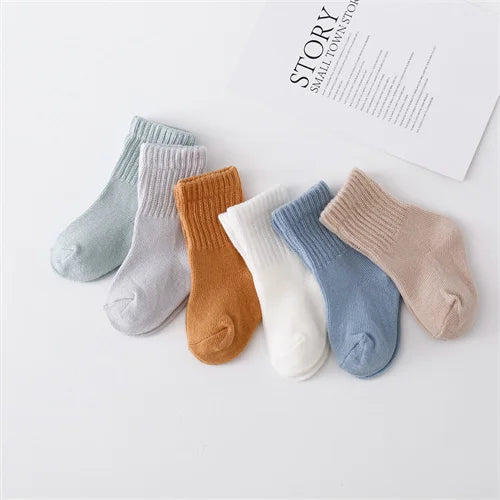 6-Pack Soft Cotton Baby Socks for Newborns & Infants