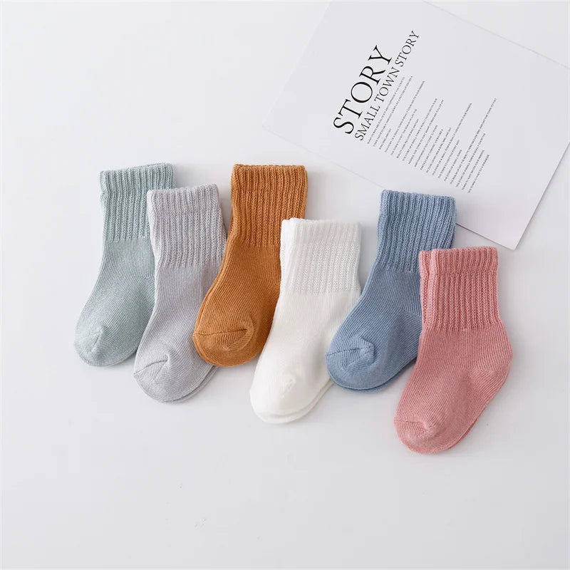 6-Pack Soft Cotton Baby Socks for Newborns & Infants