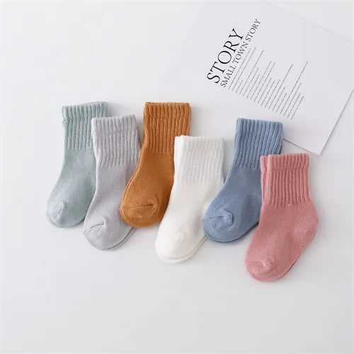 6-Pack Soft Cotton Baby Socks for Newborns & Infants