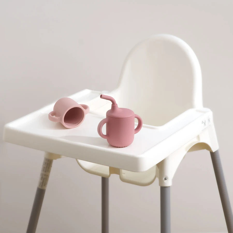 Silicone Sippy Cup with Handles & Straw