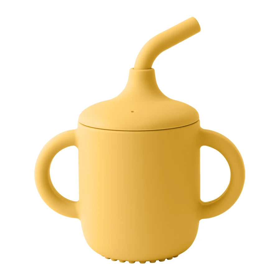 Silicone Sippy Cup with Handles & Straw