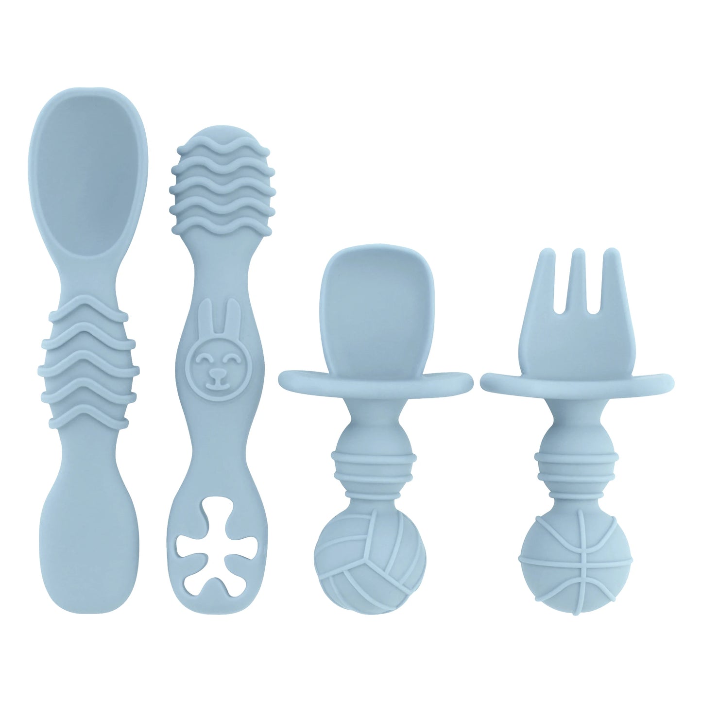 BPA-Free Silicone Baby Utensil Set for Toddler Self-Feeding