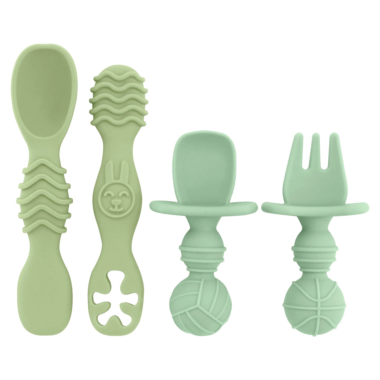 BPA-Free Silicone Baby Utensil Set for Toddler Self-Feeding