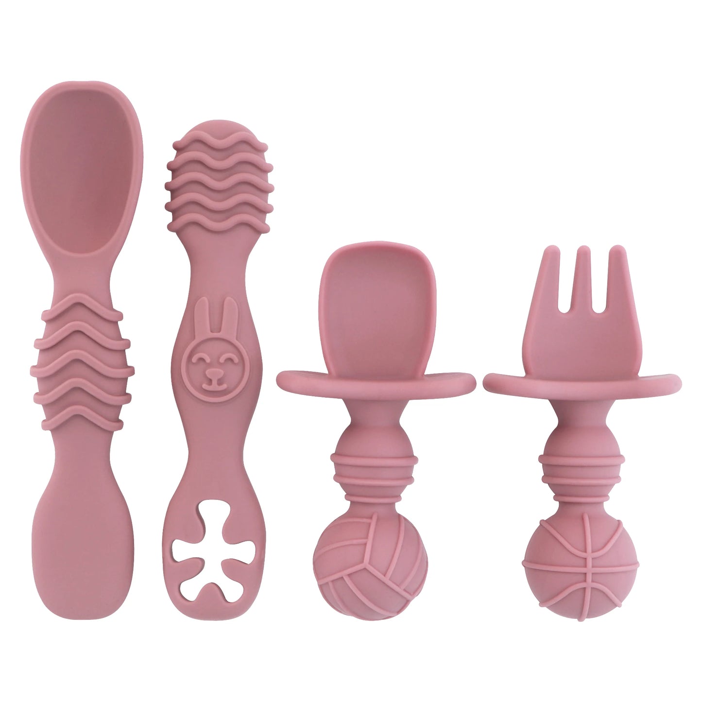 BPA-Free Silicone Baby Utensil Set for Toddler Self-Feeding