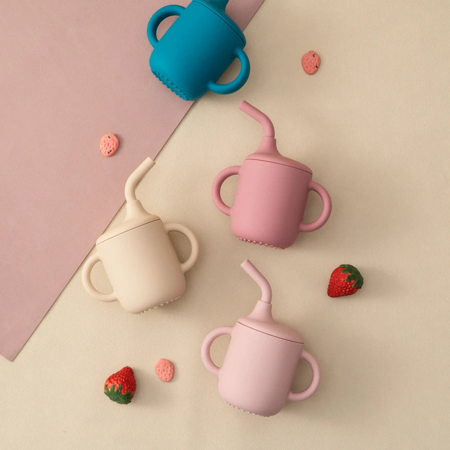Silicone Sippy Cup with Handles & Straw