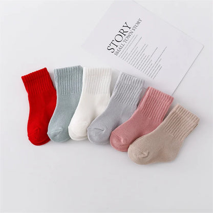 6-Pack Soft Cotton Baby Socks for Newborns & Infants