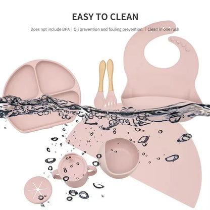 6-Piece Silicone Baby Mealtime Starter Set for Self-Feeding