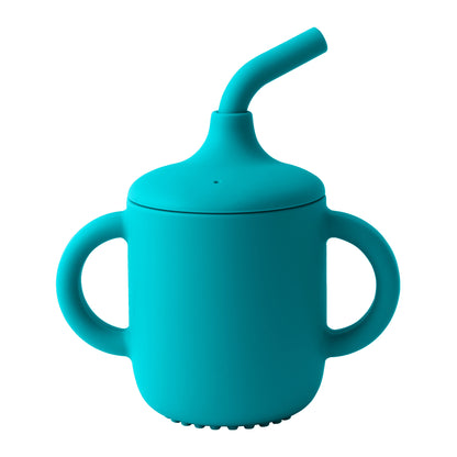 Silicone Sippy Cup with Handles & Straw