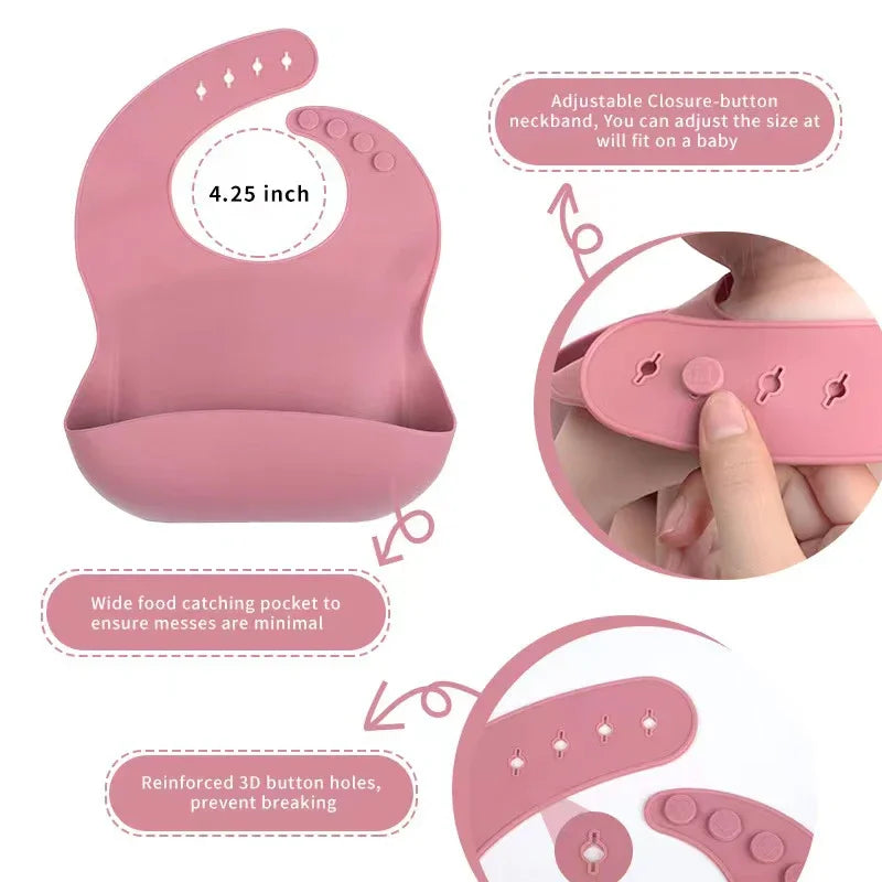 6-Piece Silicone Baby Mealtime Starter Set for Self-Feeding