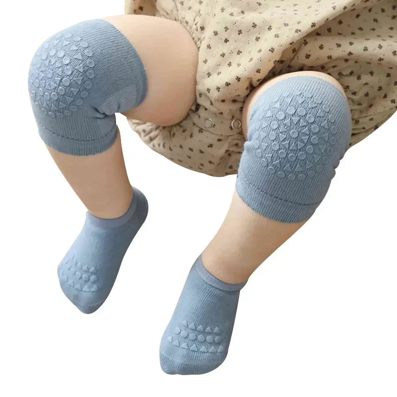 Soft Cotton Baby Crawling Knee Pads with Non-Slip Socks