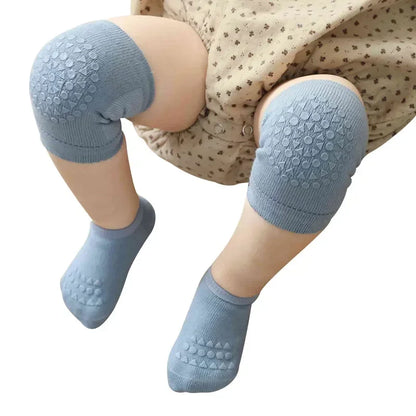 Soft Cotton Baby Crawling Knee Pads with Non-Slip Socks